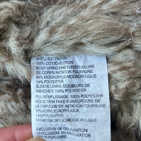 VTG Y2K Abercrombie and Fitch Coat Jacket Sz Sm White Faux Fur Lined Chunky - Picture 14 of 15